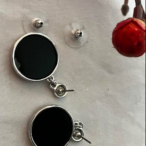 Abalone Earrings with White Sapphire Butterfly NWOT - Picture 2 of 7